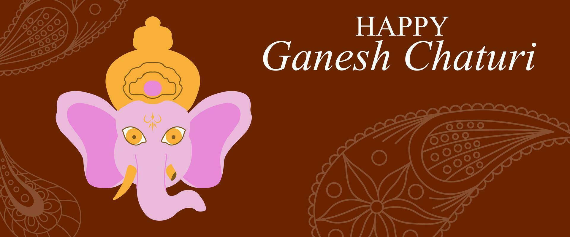 ganesh Chaturthi per saluto carta, manifesto, striscione, sfondo per ganesh Chaturthi Festival di India vettore