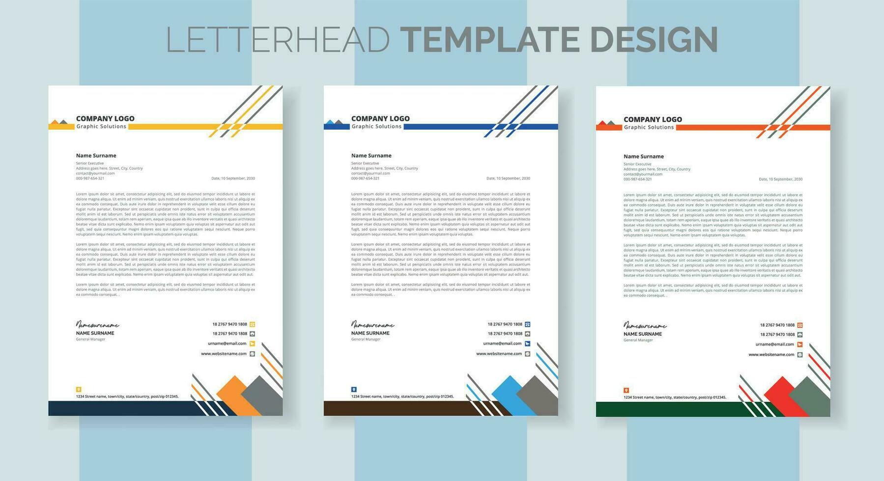 aziendale moderno attività commerciale carta intestata design modello. creativo moderno carta intestata design modello per il tuo progetto. lettera testa, carta intestata, attività commerciale carta intestata design vettore