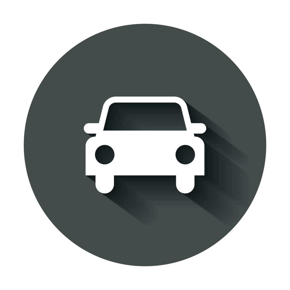 auto icona nel piatto stile. automobile auto vettore illustrazione con lungo ombra. auto attività commerciale concetto.