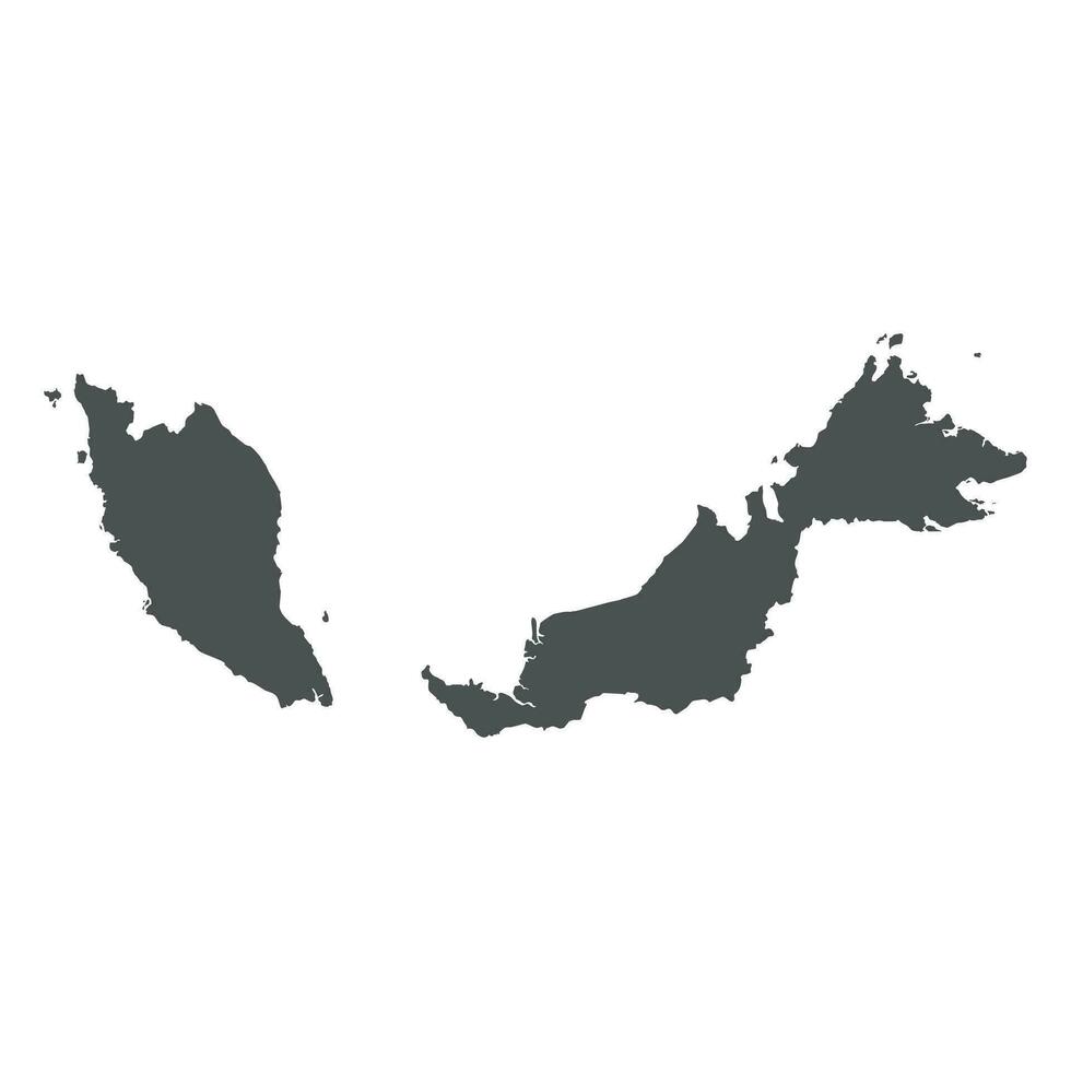 Malaysia vettore carta geografica. nero icona su bianca sfondo.