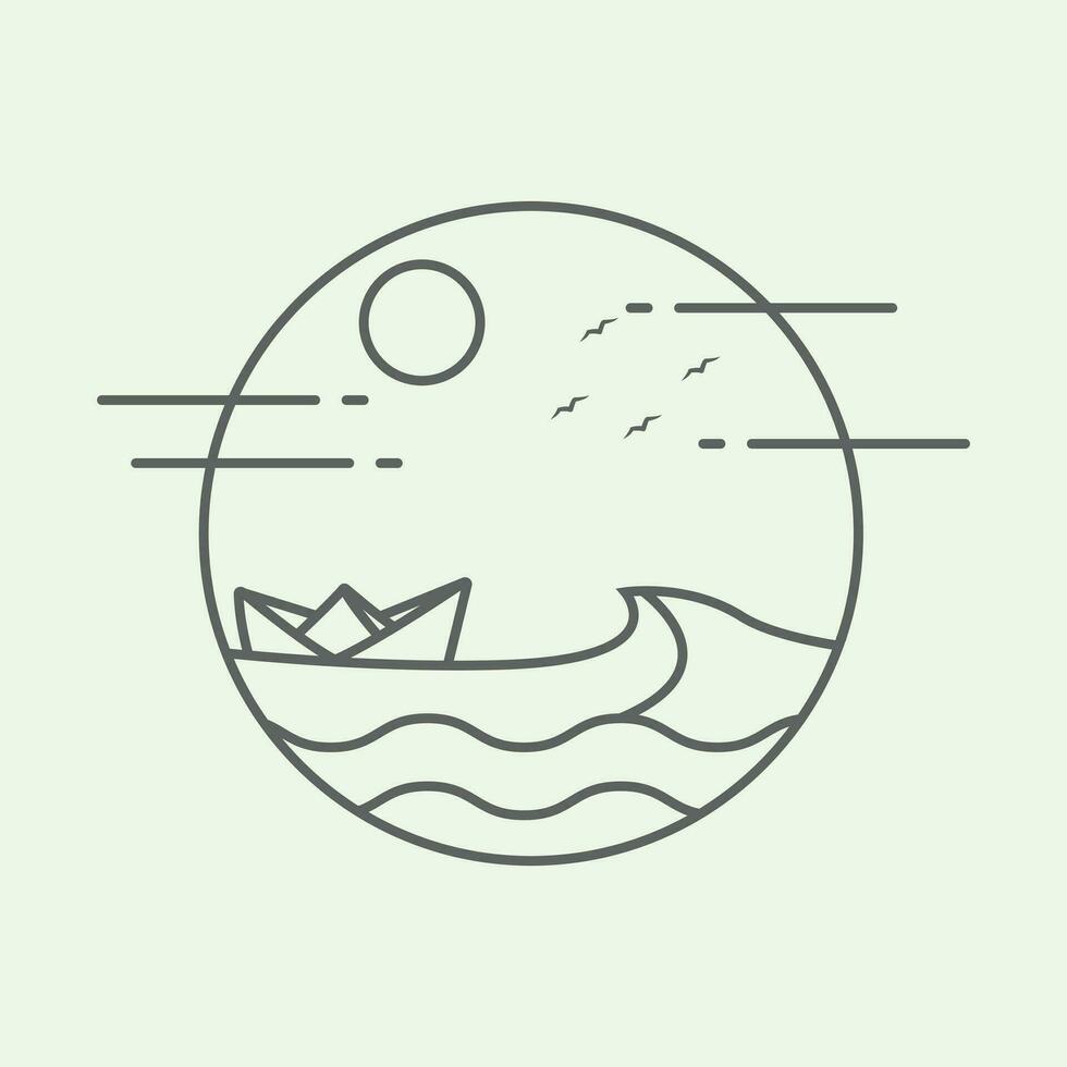 linea oceano design minimalista icona logo vettore