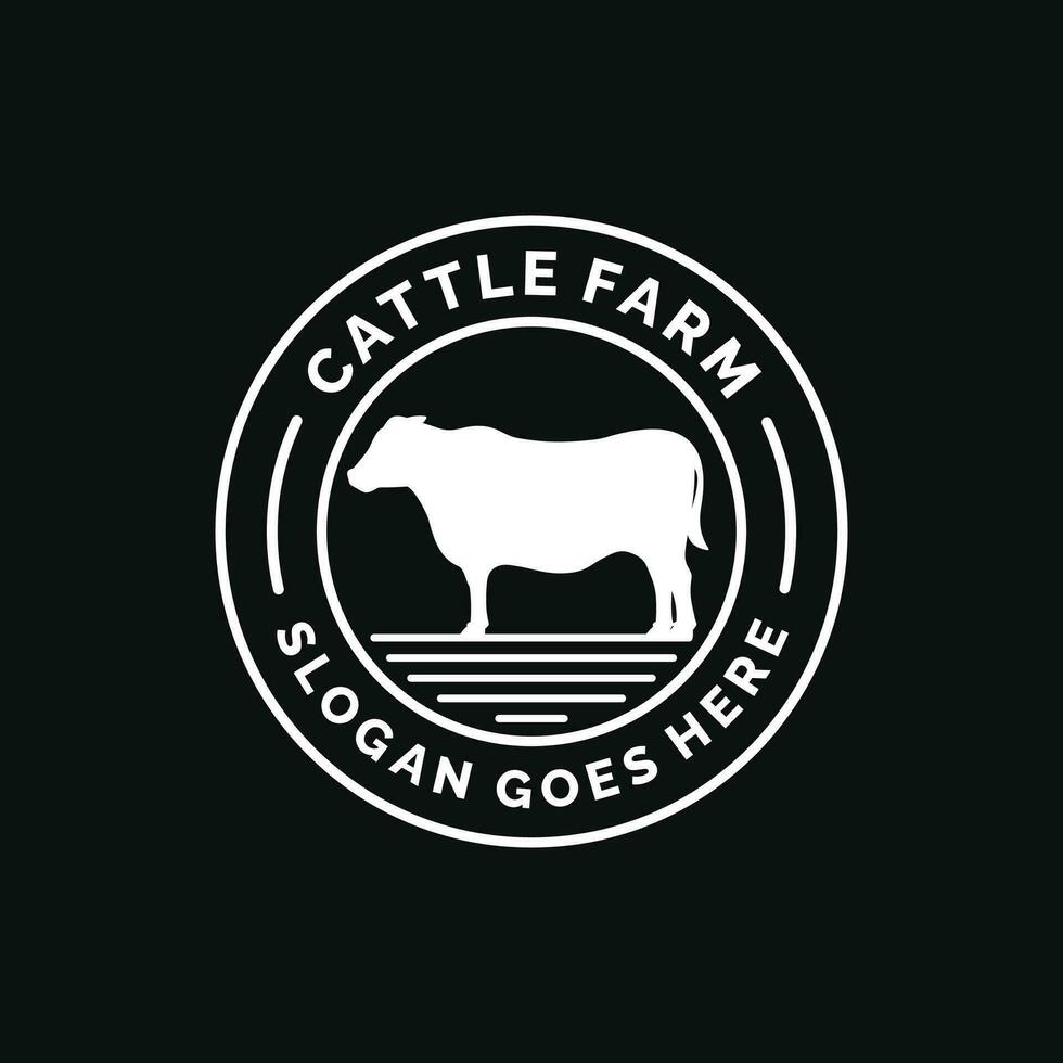 bestiame azienda agricola logo design vettore illustrazione. mucca azienda agricola logo. bestiame logo vettore