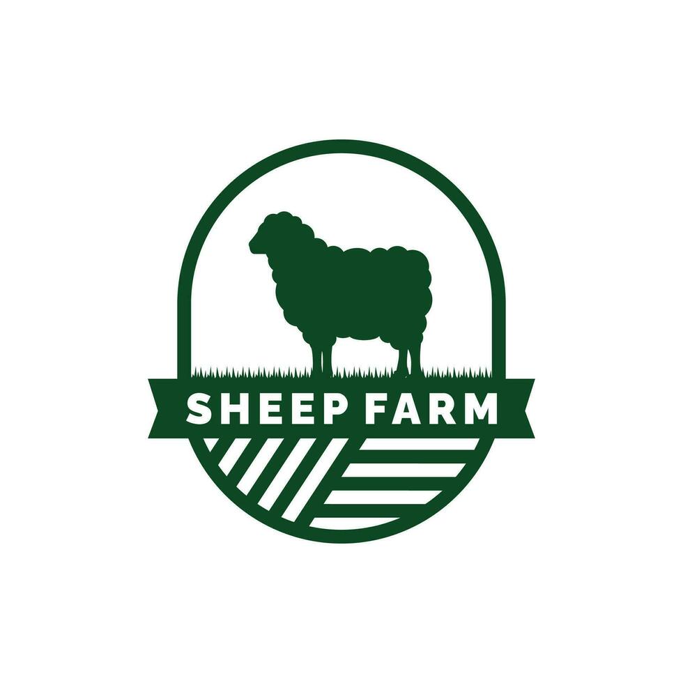 pecora azienda agricola logo design vettore. bestiame logo vettore