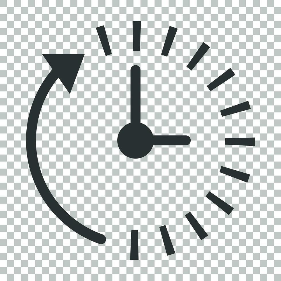 orologio conto alla rovescia icona nel piatto stile. tempo cronometro vettore illustrazione su isolato sfondo. orologio attività commerciale concetto.