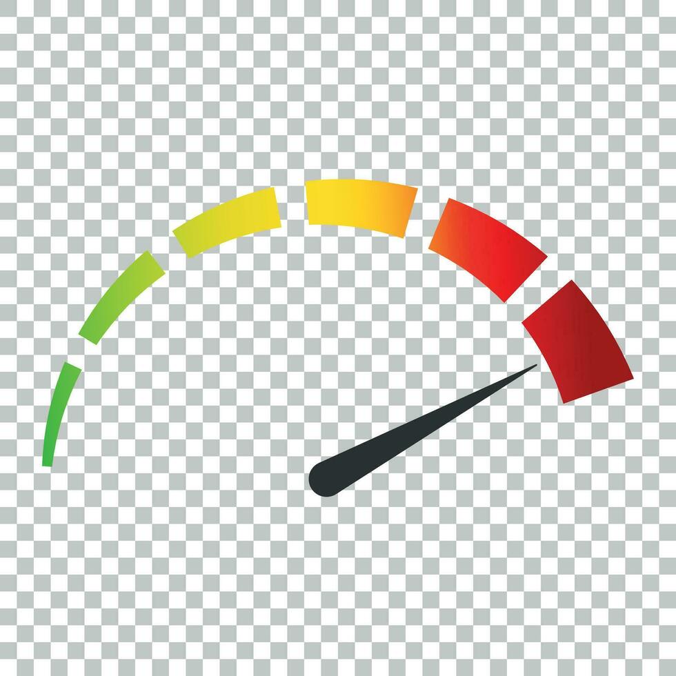 metro pannello di controllo icona nel piatto stile. credito Punto indicatore livello vettore illustrazione su isolato sfondo. calibri con misurare scala attività commerciale concetto.