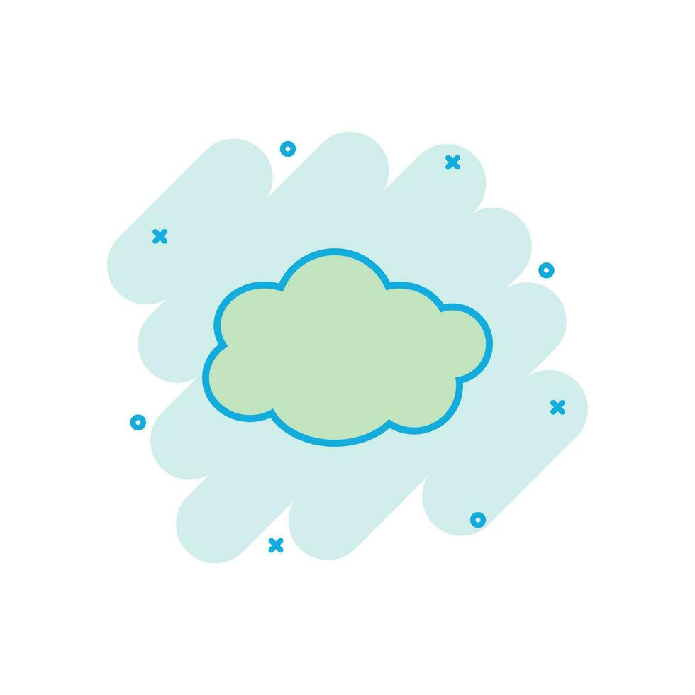 vettore cartone animato nube cielo icona nel comico stile. aria bolla cartello illustrazione pittogramma. nube attività commerciale spruzzo effetto concetto.