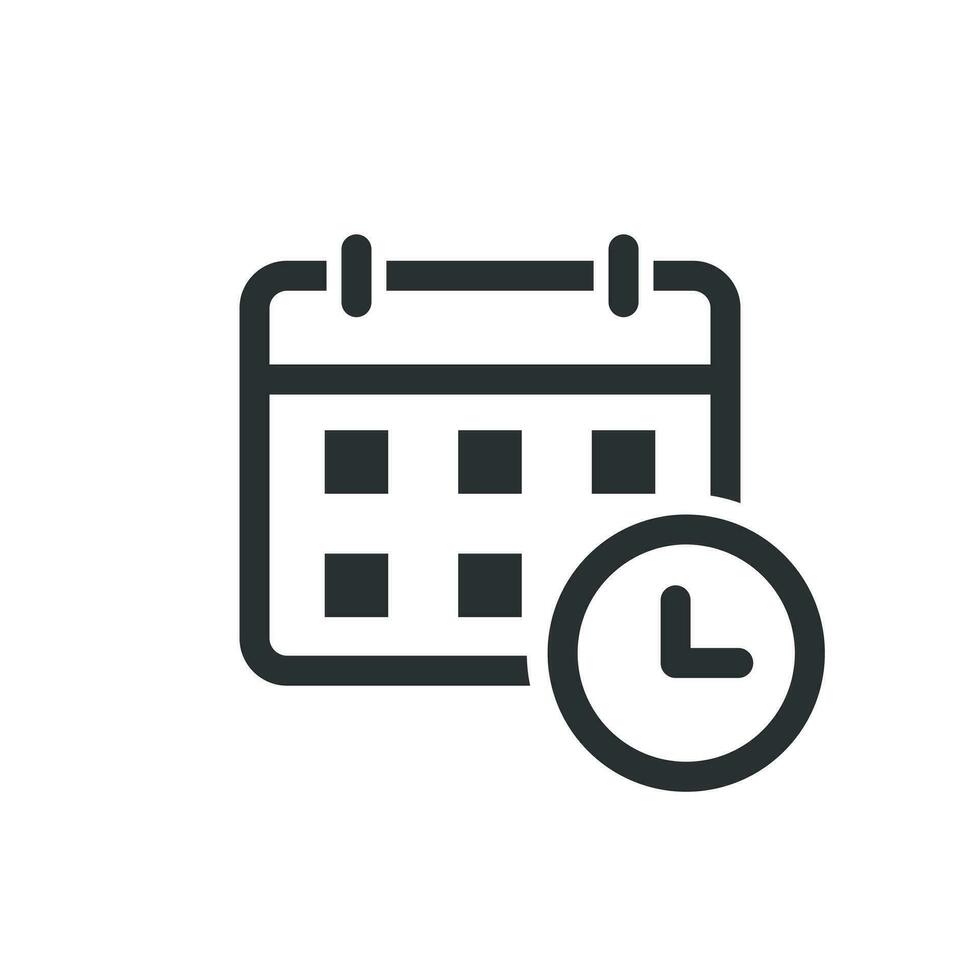 calendario ordine del giorno icona nel piatto stile. progettista vettore illustrazione su bianca isolato sfondo. calendario attività commerciale concetto.