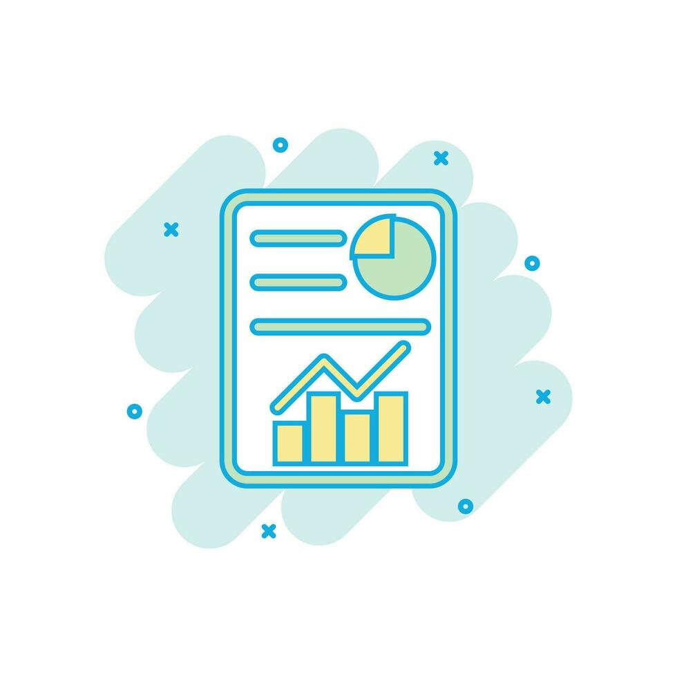 cartone animato colorato lista di controllo icona nel comico stile. documento dai un'occhiata cartello illustrazione pittogramma. diagramma grafico spruzzo attività commerciale concetto. vettore