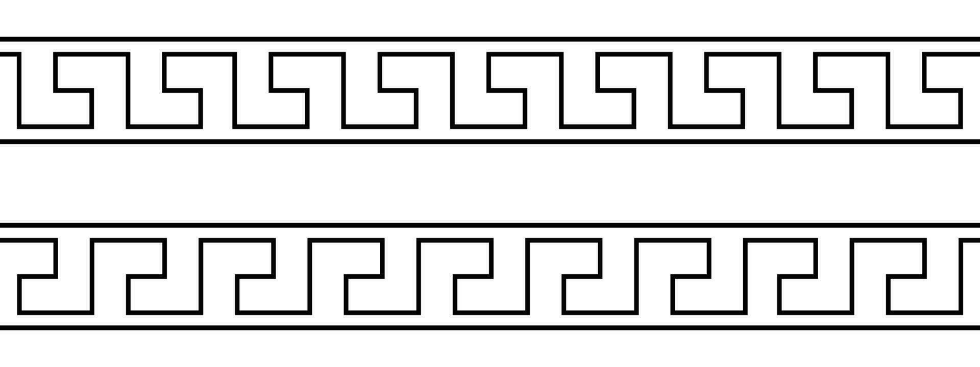 senza soluzione di continuità greco chiave modelli. nero e bianca decorativo ornamento. vettore illustrazione