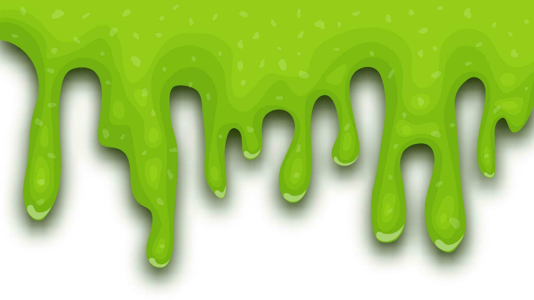 verde gocciolante liquido limo su bianca sfondo. vettore illustrazione