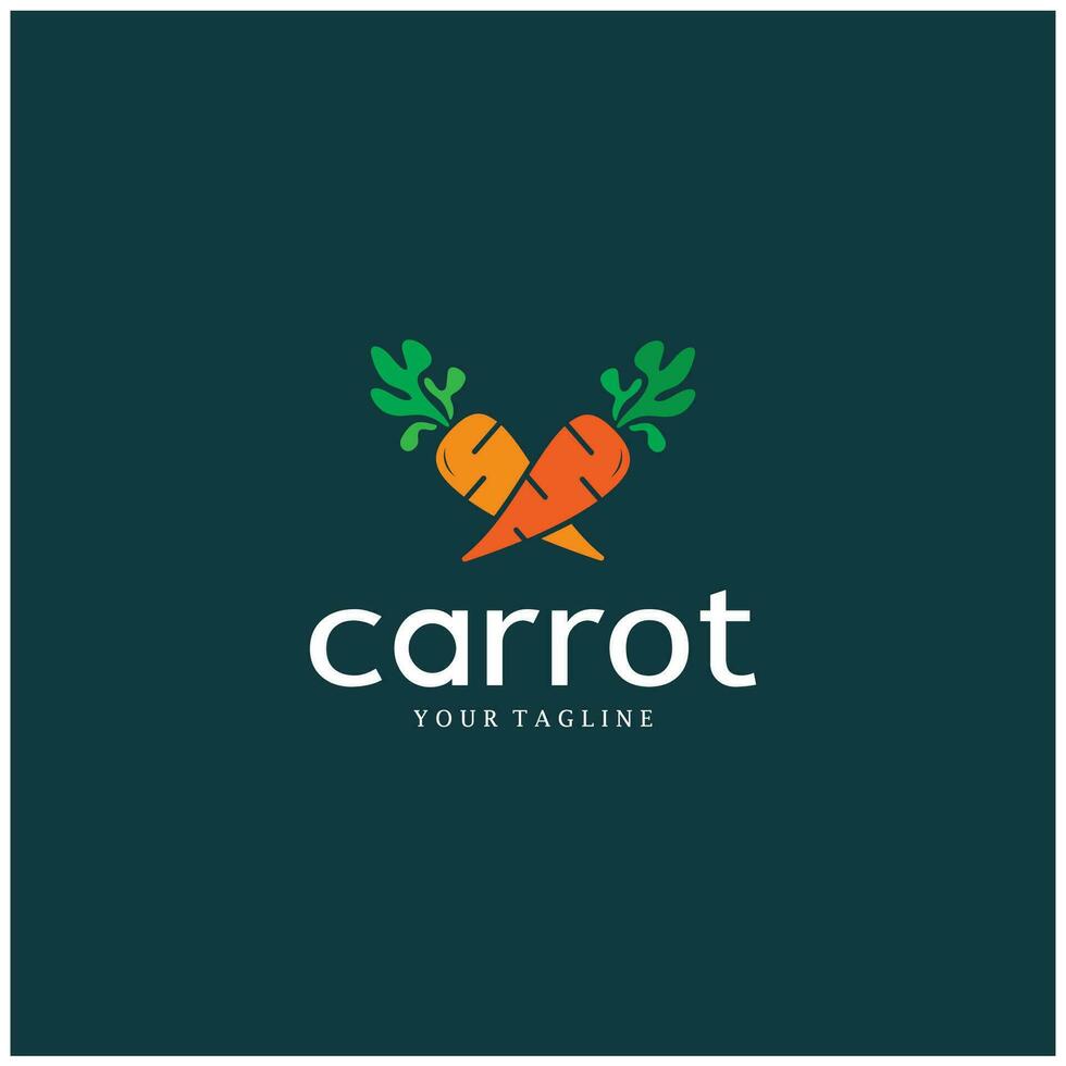 carota illustrazione creativo design carota agricolo Prodotto logo icona, carota in lavorazione, agricoltori mercato, vettore