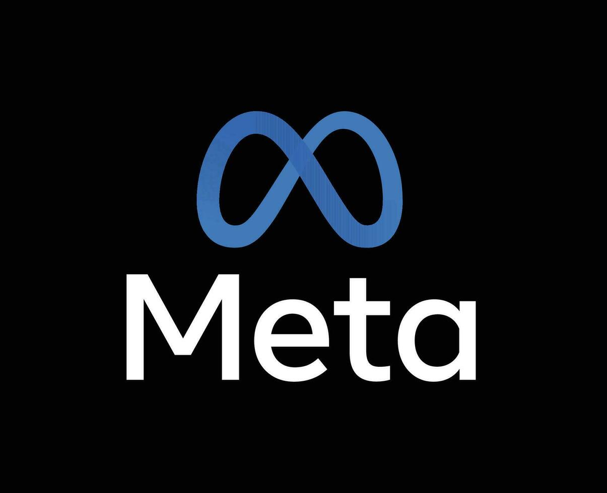meta sociale media simbolo logo design vettore illustrazione con nero sfondo