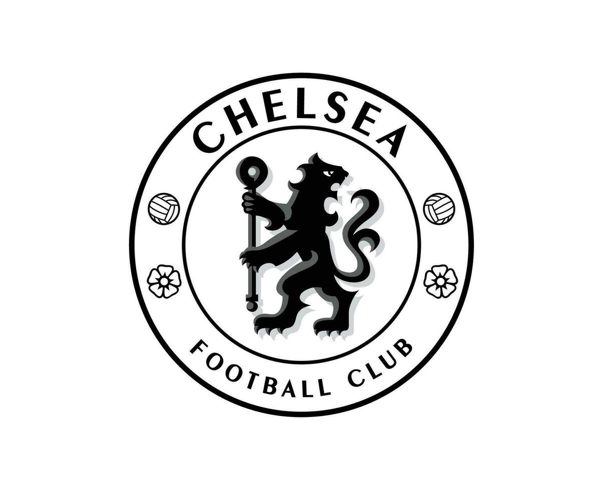 Chelsea club logo nero e bianca simbolo premier lega calcio astratto design vettore illustrazione