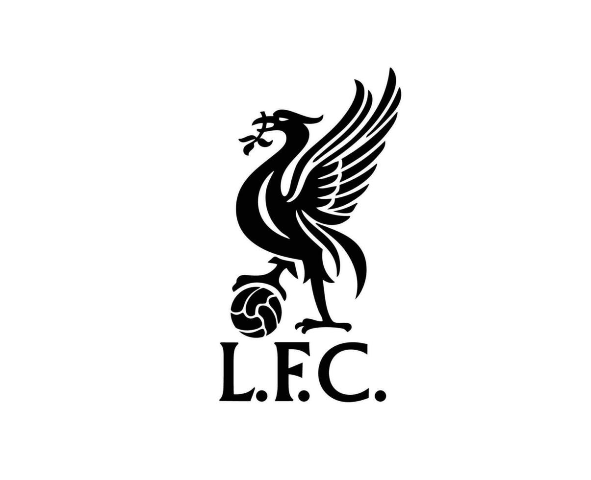 Liverpool club simbolo nero logo premier lega calcio astratto design vettore illustrazione