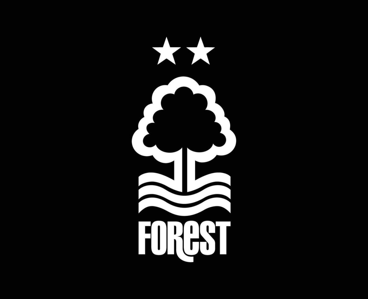 nottingham foresta fc club simbolo bianca logo premier lega calcio astratto design vettore illustrazione con nero sfondo