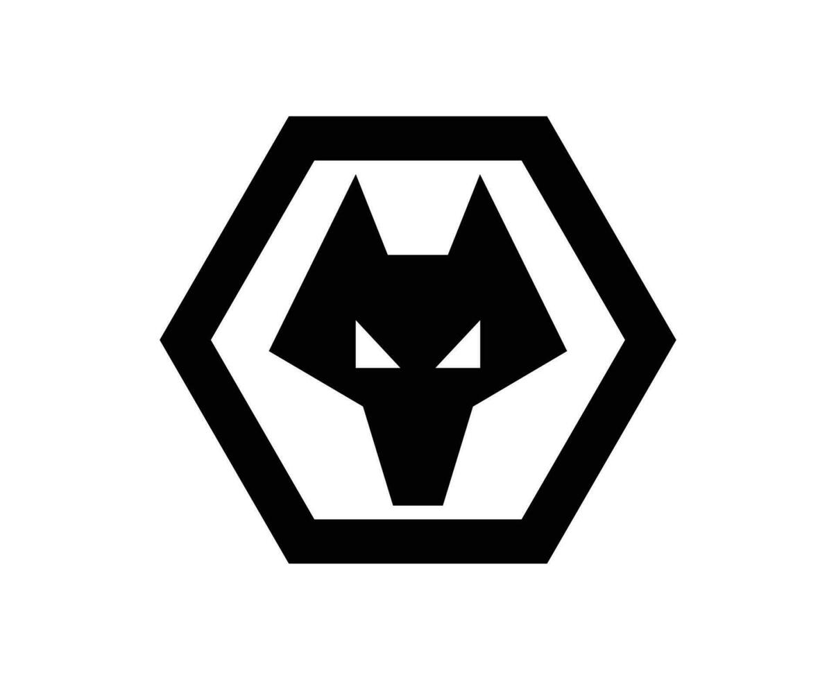 wolverhampton vagabondi club logo nero simbolo premier lega calcio astratto design vettore illustrazione