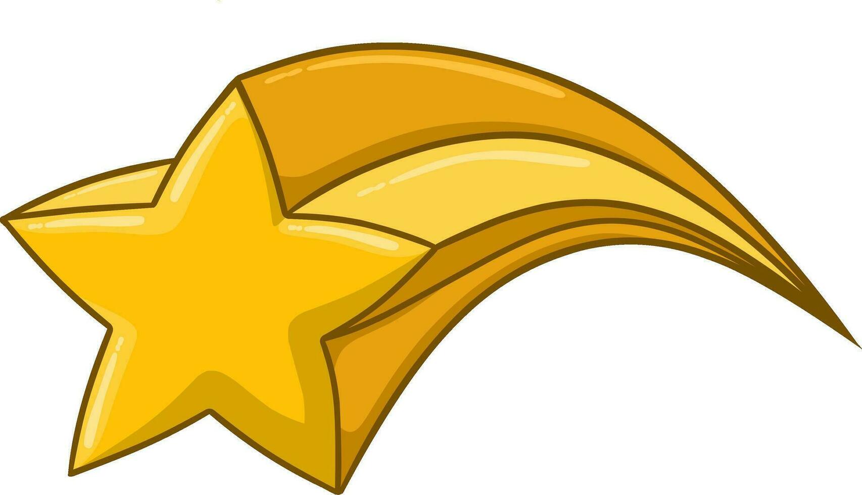 illustrazione di giallo cometa cartone animato vettore