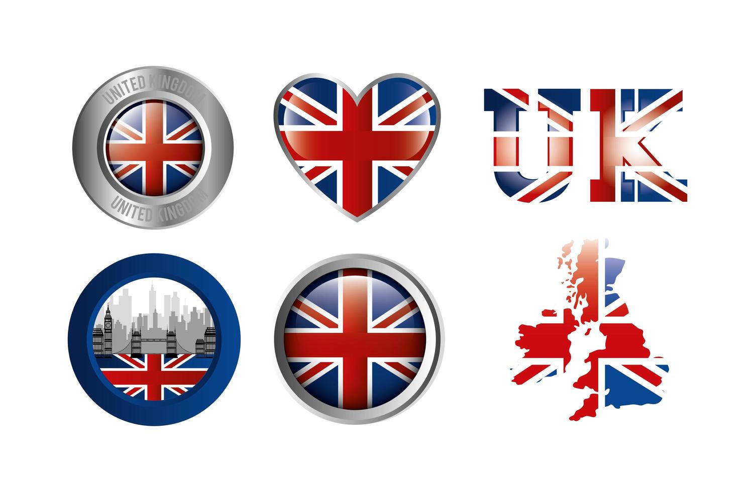 fascio di icone della cultura britannica vettore