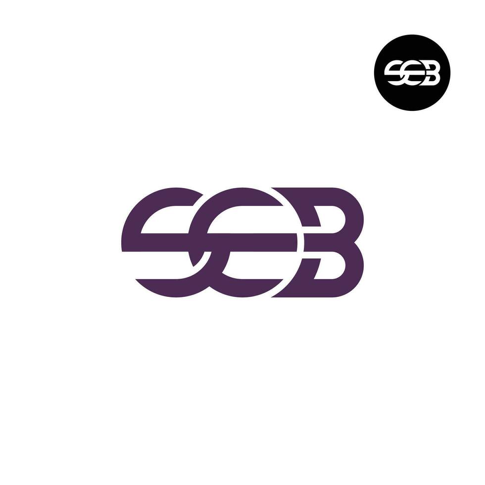 lettera seb monogramma logo design vettore