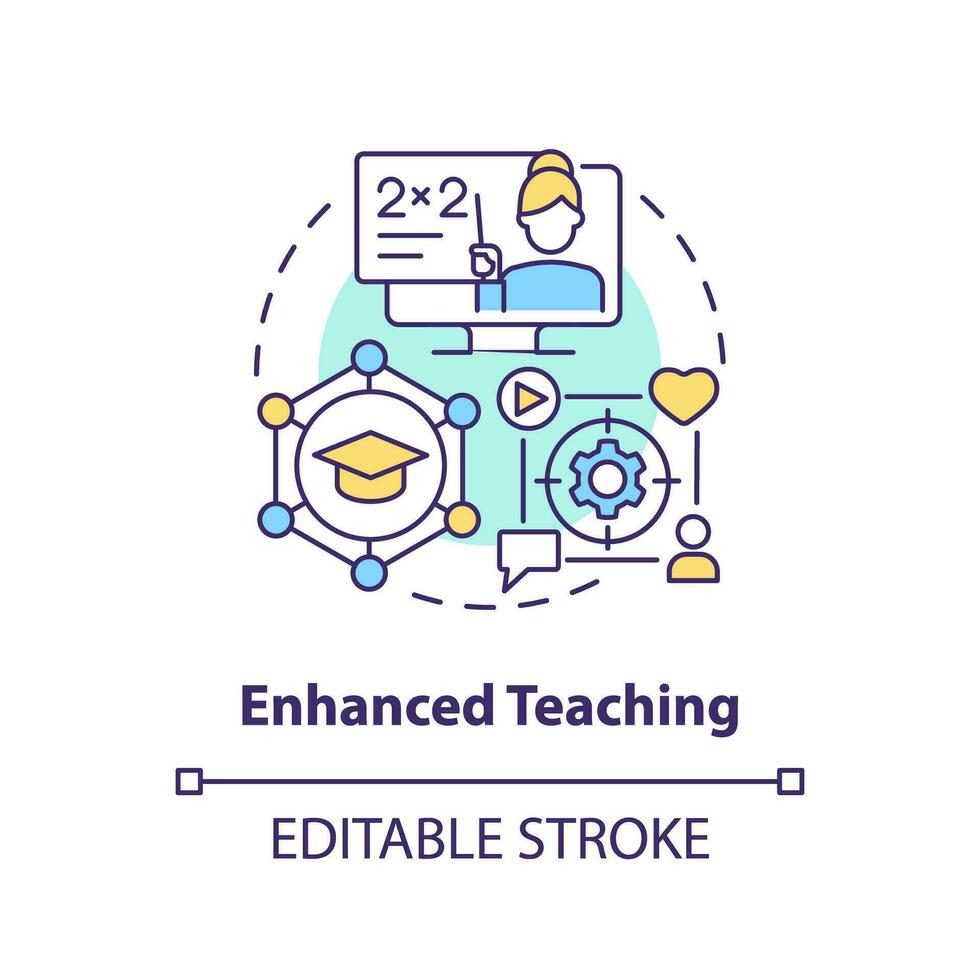2d multicolore icona che rappresentano migliorata insegnamento, isolato vettore illustrazione di innovazione nel formazione scolastica.