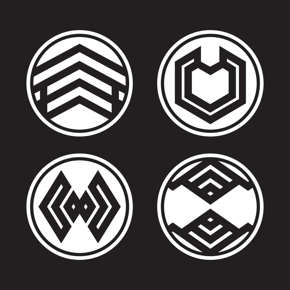 set di segni logo geometrici astratti vettore
