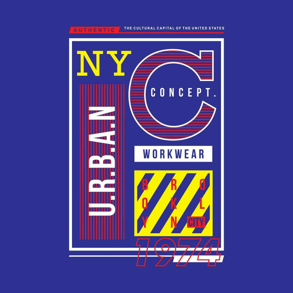 nyc urbano concetto grafico, tipografia vettore, t camicia disegno, illustrazione, bene per casuale stile vettore