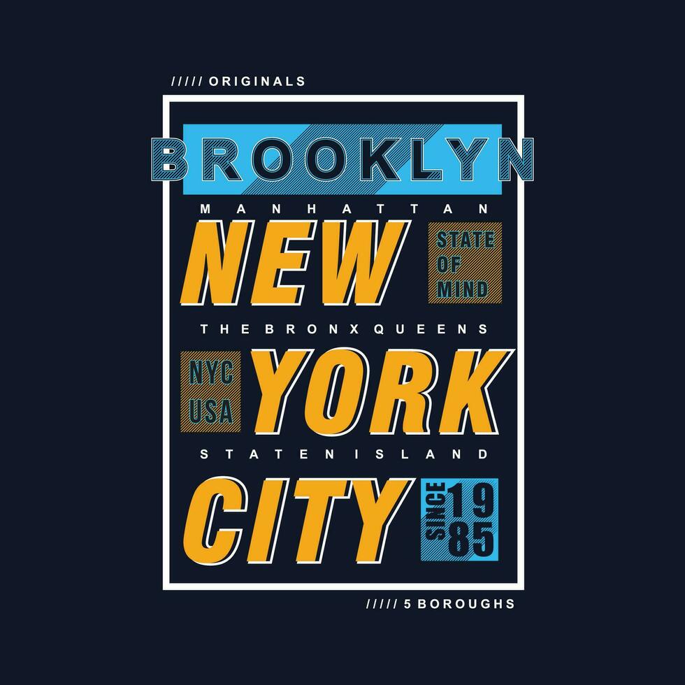 brooklyn nuovo York grafico, tipografia disegno, moda t camicia, vettore illustrazione