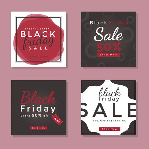 Vettore sociale di media di Black Friday Post