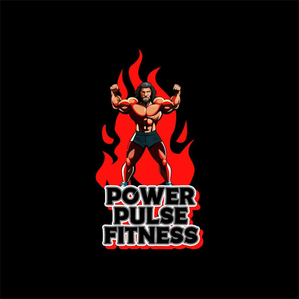 vettore energia pulse uomo fitness logo t camicia design modello
