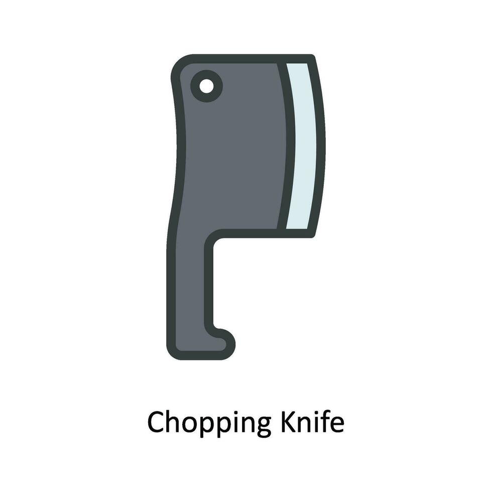 chopping coltello vettore riempire schema icona design illustrazione. cucina e casa simbolo su bianca sfondo eps 10 file