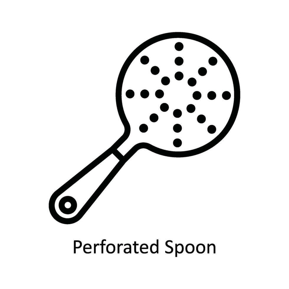perforato cucchiaio vettore schema icona design illustrazione. cucina e casa simbolo su bianca sfondo eps 10 file