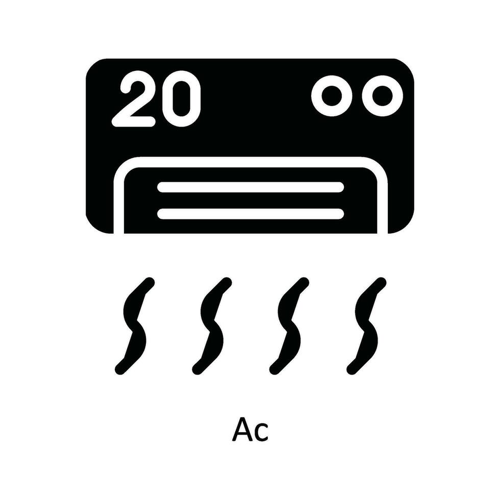 AC vettore solido icona design illustrazione. cucina e casa simbolo su bianca sfondo eps 10 file