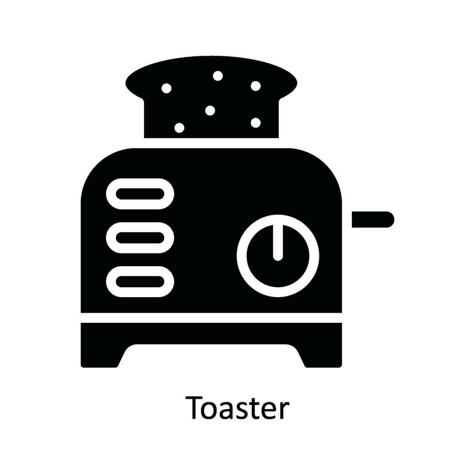 tostapane vettore solido icona design illustrazione. cucina e casa simbolo su bianca sfondo eps 10 file