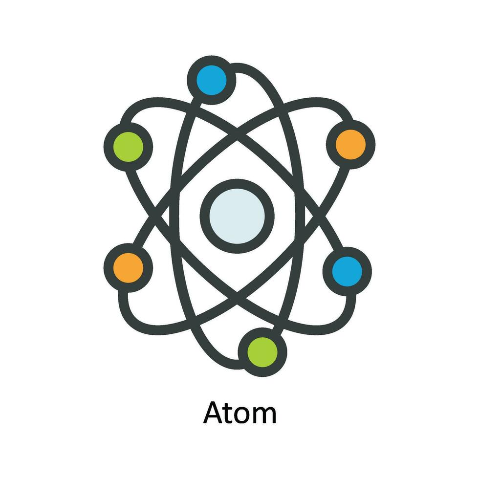 atomo vettore riempire schema icona design illustrazione. natura e ecologia simbolo su bianca sfondo eps 10 file