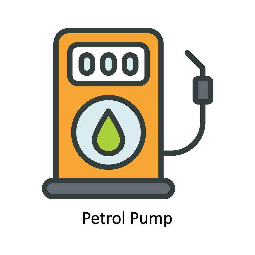 benzina pompa vettore riempire schema icona design illustrazione. natura e ecologia simbolo su bianca sfondo eps 10 file