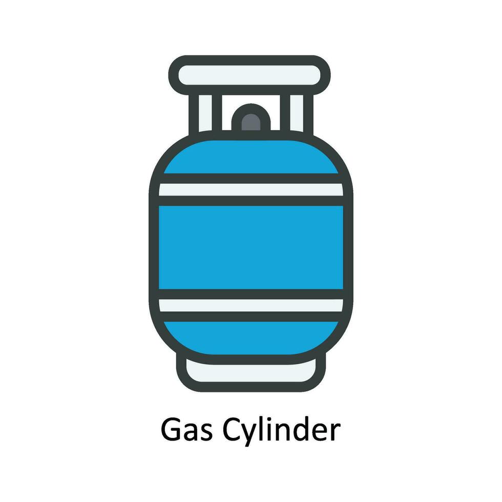 gas cilindro vettore riempire schema icona design illustrazione. natura e ecologia simbolo su bianca sfondo eps 10 file