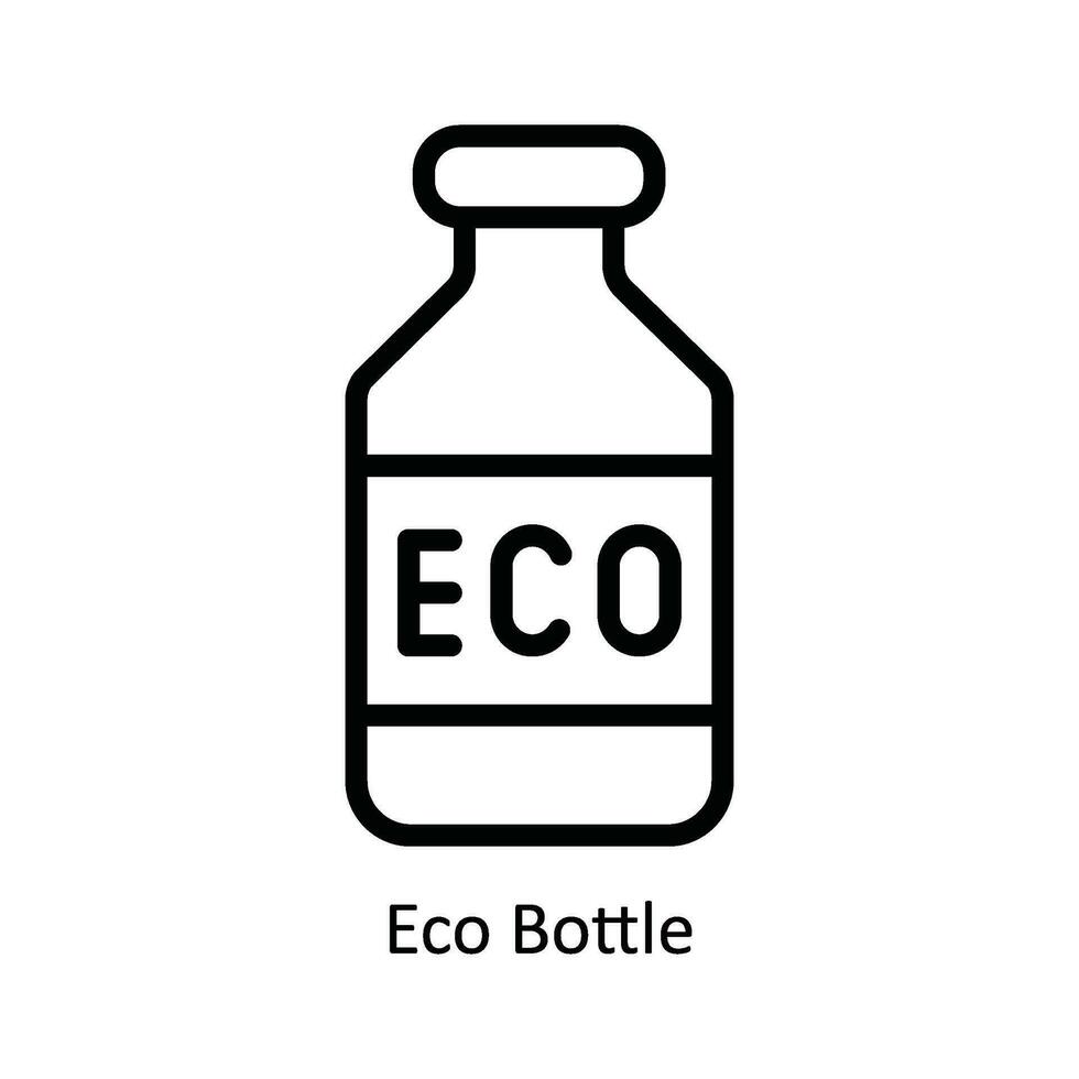 eco bottiglia vettore schema icona design illustrazione. natura e ecologia simbolo su bianca sfondo eps 10 file