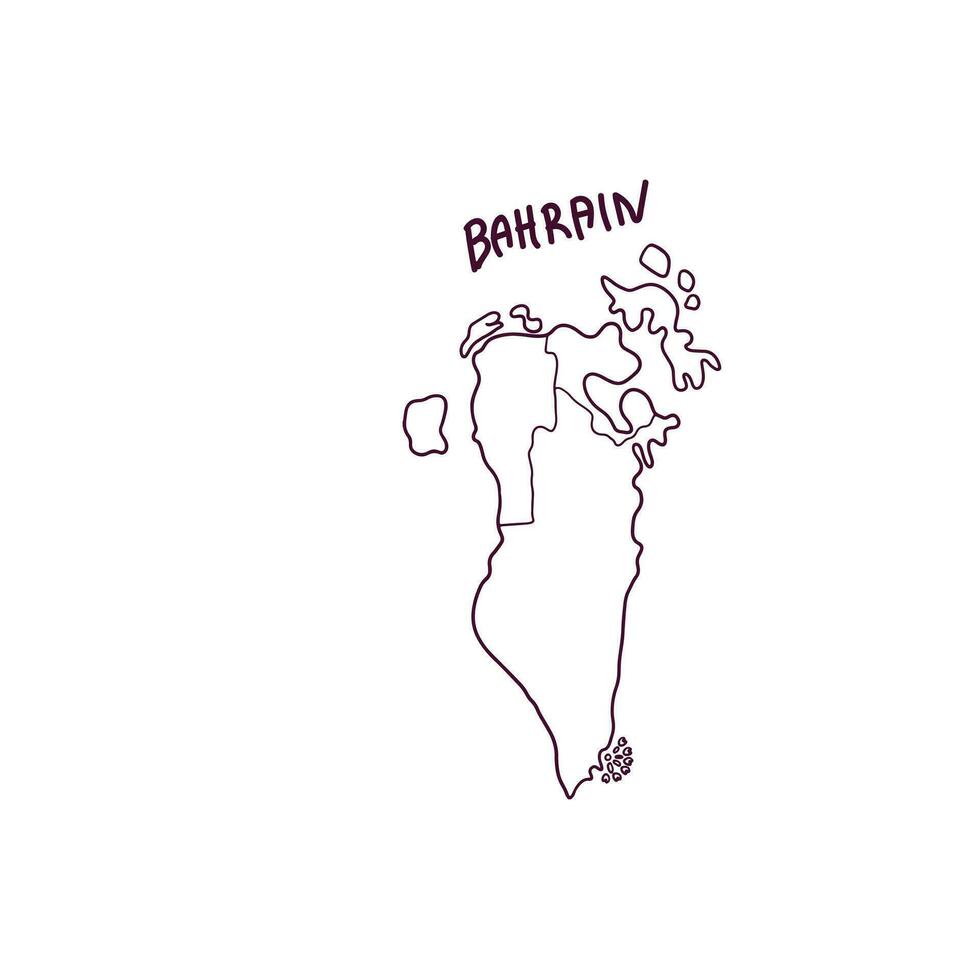 mano disegnato scarabocchio carta geografica di Bahrain. vettore illustrazione