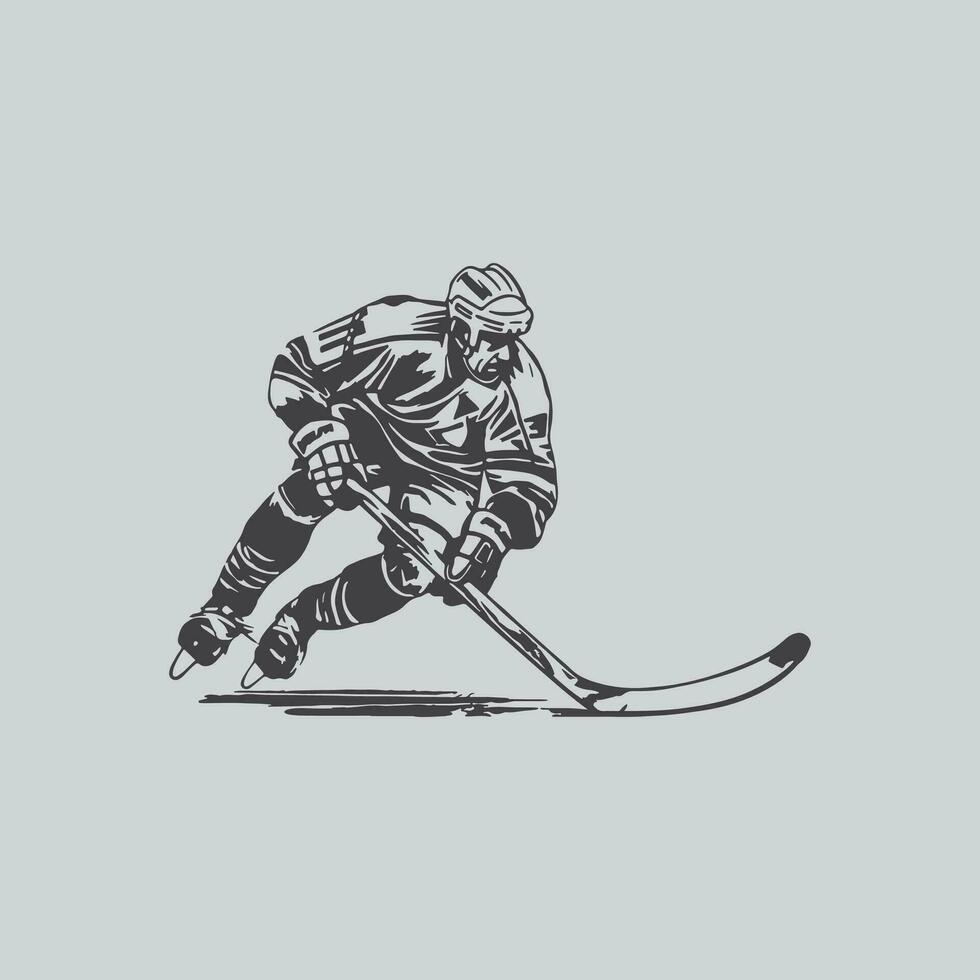 hockey giocatore silhouette nhl gli sport gioco vettore impostato design