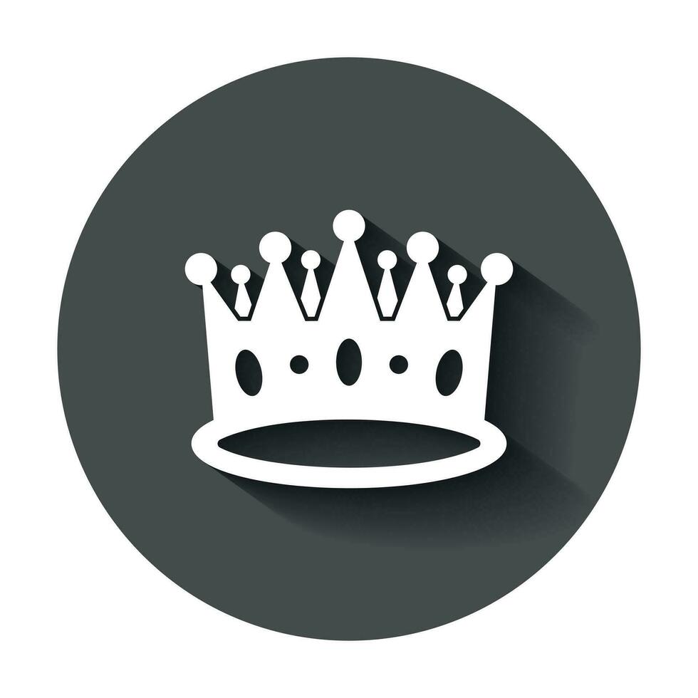 corona diadema vettore icona nel piatto stile. reali corona illustrazione con lungo ombra. re, Principessa reali concetto.
