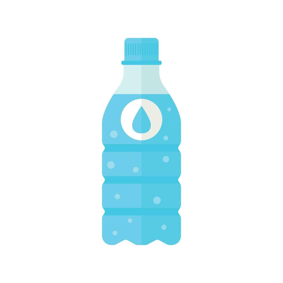 acqua bottiglia icona nel piatto stile. bottiglia illustrazione su bianca isolato sfondo. acqua plastica contenitore concetto. vettore