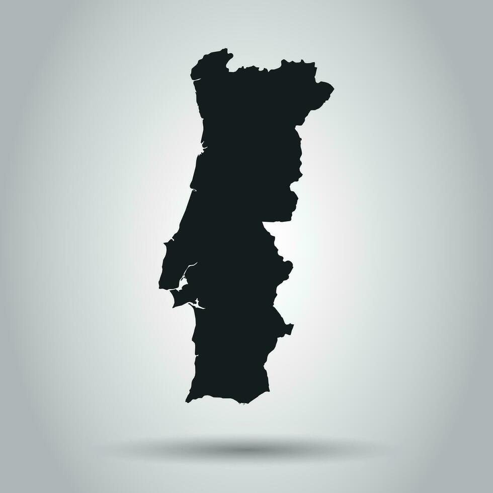 Portogallo vettore carta geografica. nero icona su bianca sfondo.