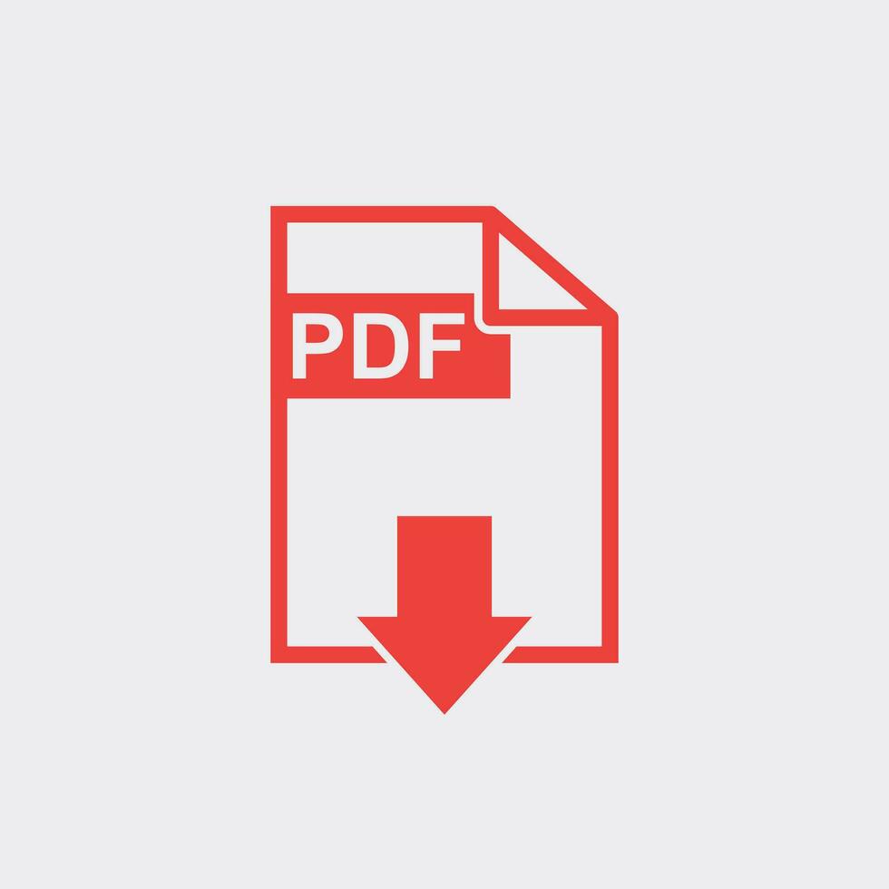 PDF Scarica vettore icona. semplice piatto pittogramma per attività commerciale, marketing, Internet concetto. vettore illustrazione su bianca sfondo.