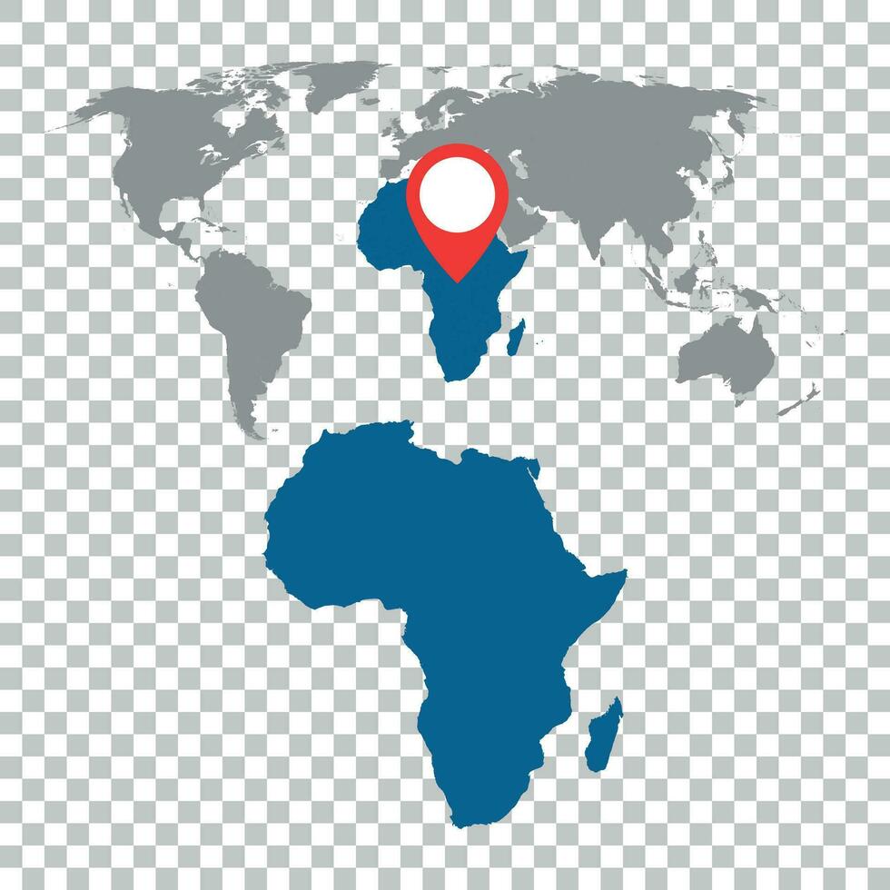 dettagliato carta geografica di Africa e mondo carta geografica navigazione impostare. piatto vettore illustrazione.