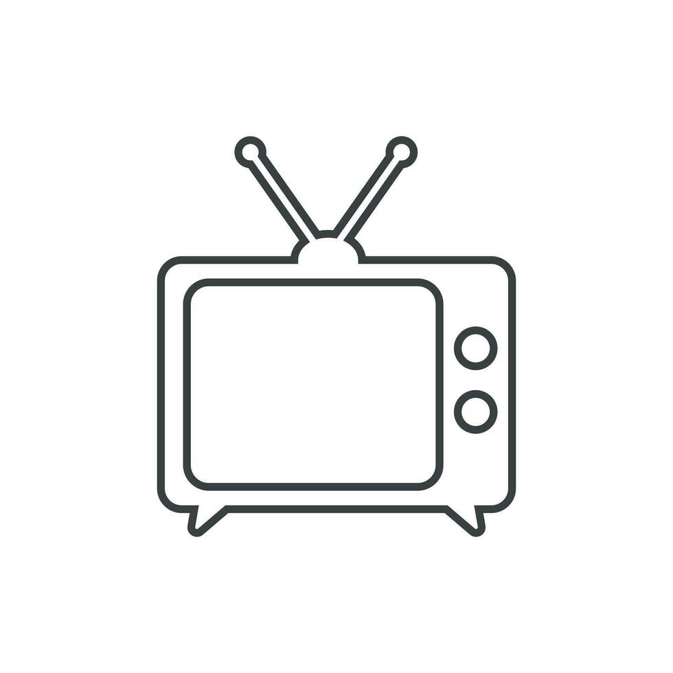 tv icona vettore illustrazione nel linea stile isolato su bianca sfondo. televisione simbolo per ragnatela luogo disegno, logo, app, ui.