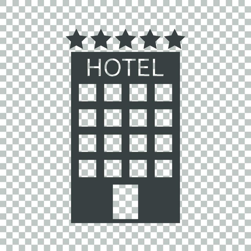 Hotel icona su isolato sfondo. semplice piatto pittogramma per attività commerciale, marketing, Internet concetto. di moda moderno vettore simbolo per ragnatela luogo design o mobile app.