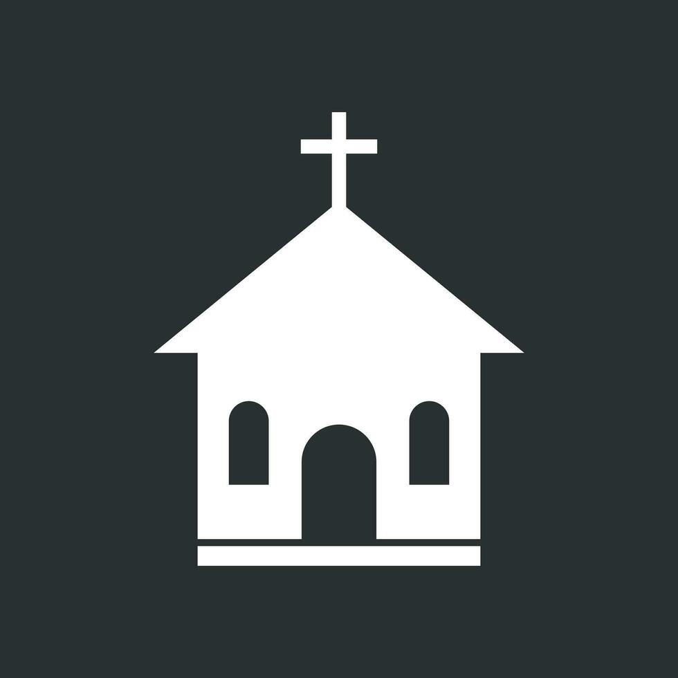 Chiesa santuario vettore illustrazione icona. semplice piatto pittogramma per attività commerciale, marketing, mobile app, Internet su nero sfondo.