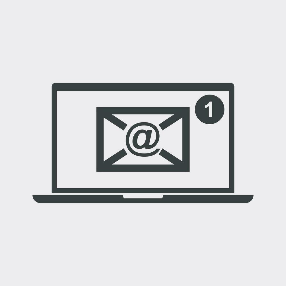 e-mail Busta Messaggio su il computer portatile. vettore illustrazione nel piatto stile su bianca sfondo.