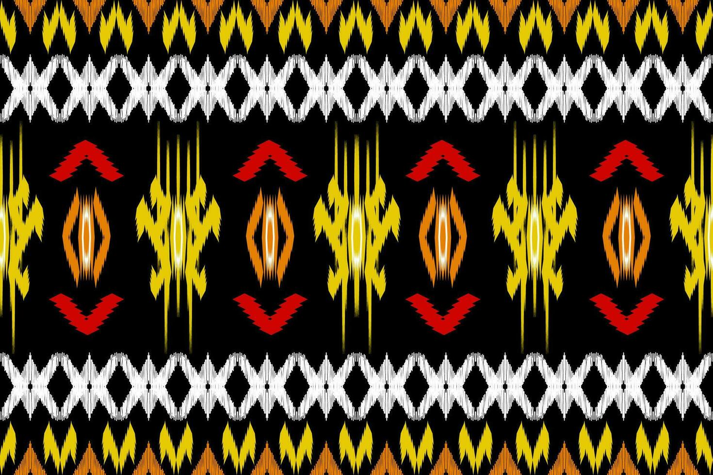 etnico ikat senza soluzione di continuità modello nel tribale. azteco geometrico etnico ornamento Stampa. ikat modello stile. design per sfondo, sfondo, illustrazione, tessuto, vestiario, tappeto, tessile, batik, ricamo. vettore