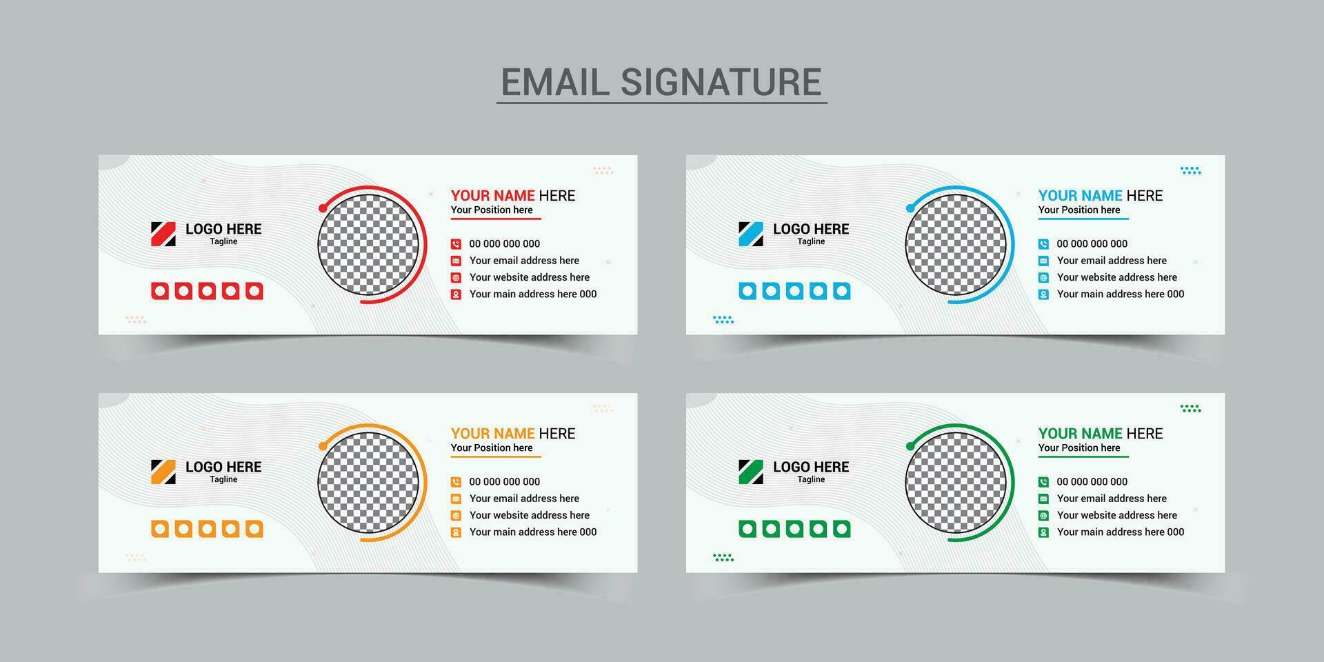 aziendale e-mail firma modello o e-mail footer vettore modello